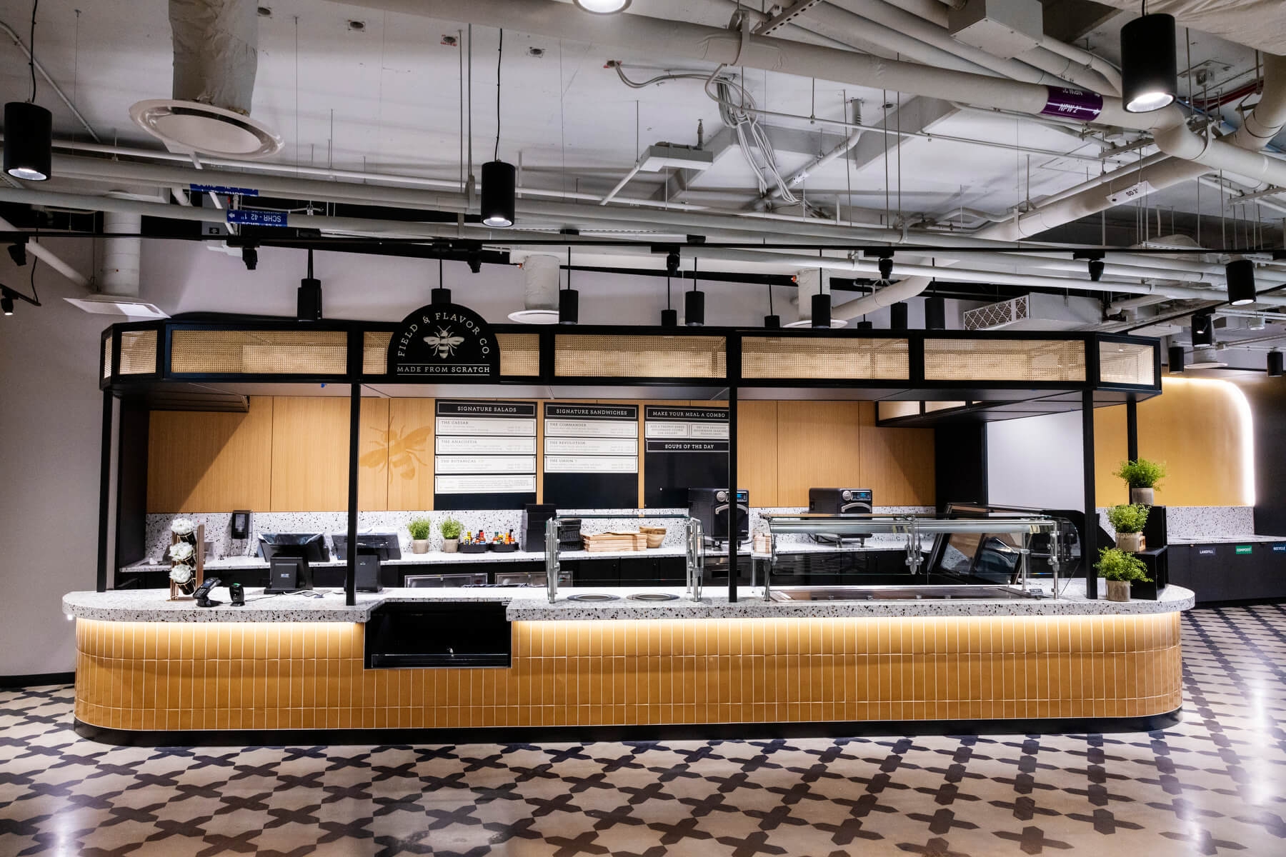 An image of a large cafe space at Amazon HQ2