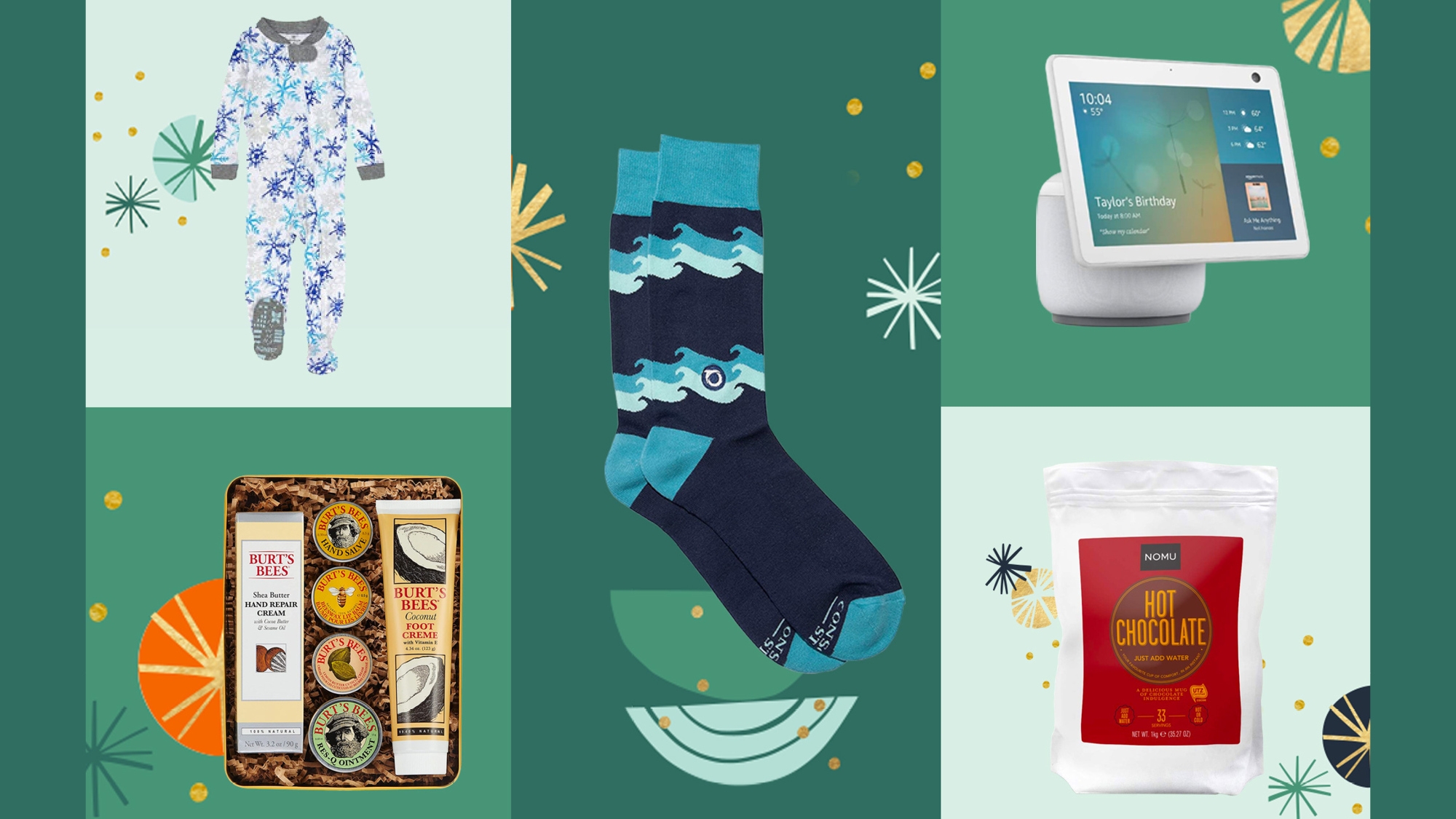A collage of Climate Pledge Friendly items available to shop.