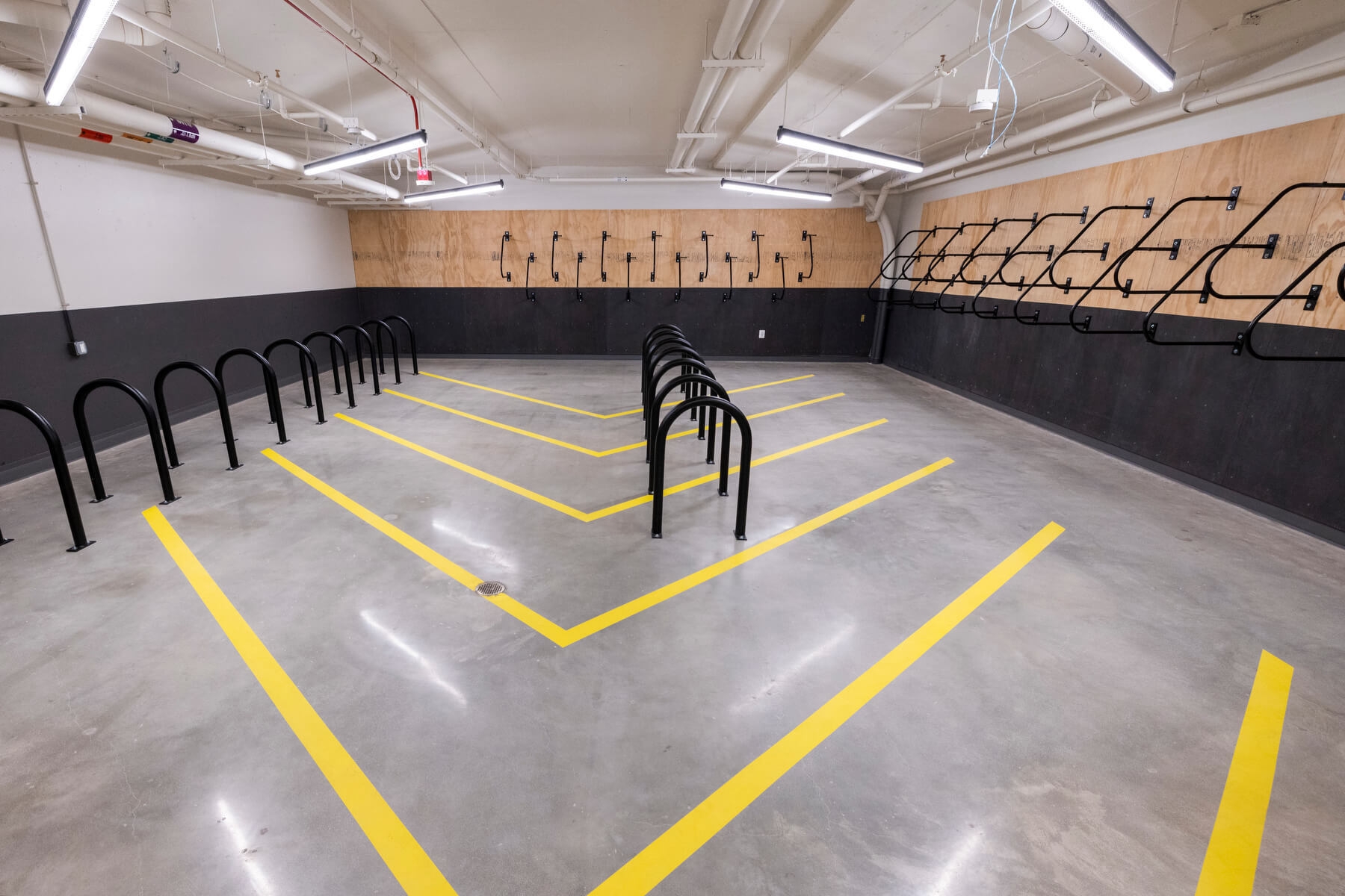 An image of an indoor bike parking garage at Amazon's HQ2