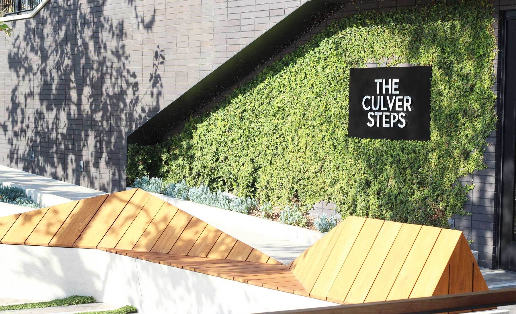 An image of greenery surrounding The Culver Steps office complex