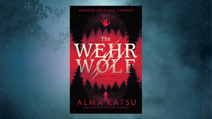 a book cover of "The Wehrwolf" by Alma Katsu with a blue background. 