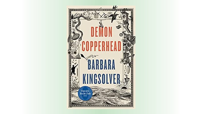 An image of the book cover of, "Demon Copperhead" by Barbara Kingsolver. 