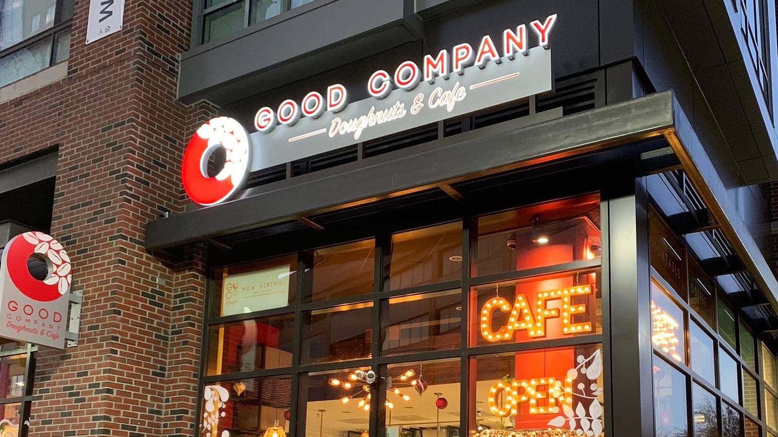 An image of the storefront for Good Company Doughnuts.