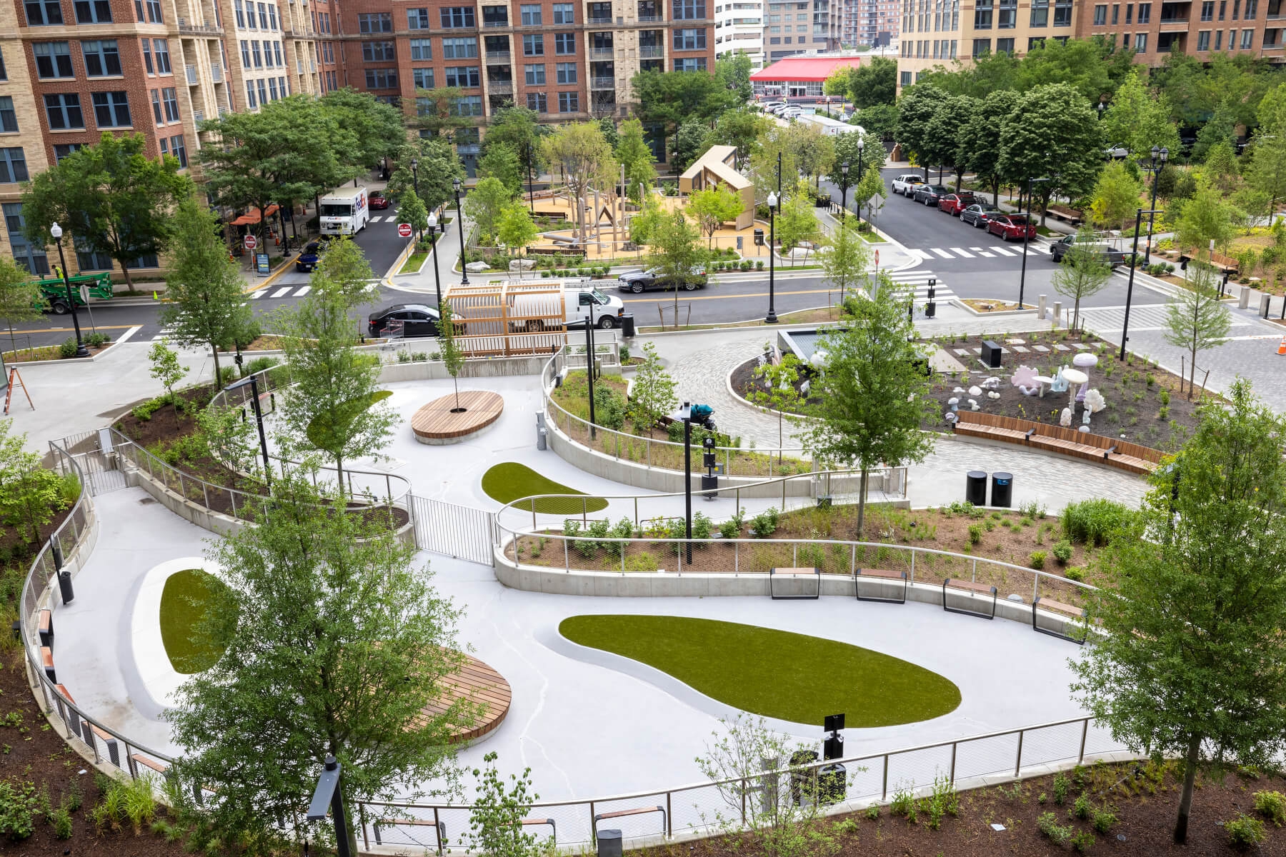 An image of the outside park area at Amazon HQ2