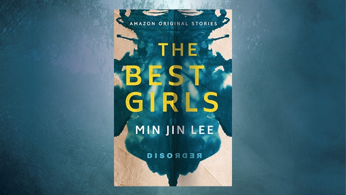 a book cover of "The Best Girls" by Min Jin Lee with a blue background. 